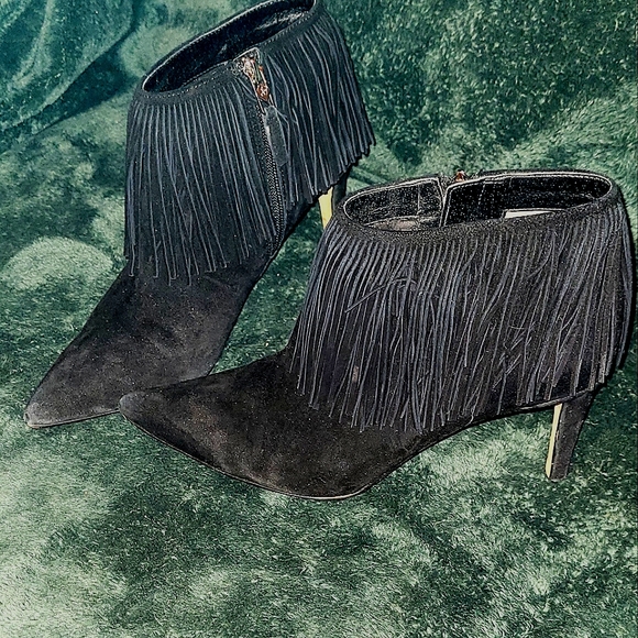 Sam Edelman fringe booties size 9    👉Used👈 - Picture 1 of 9